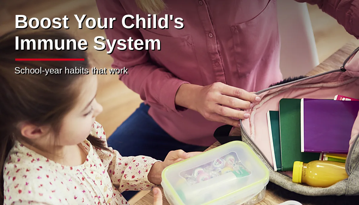Parent and child preparing healthy back to school routines at home